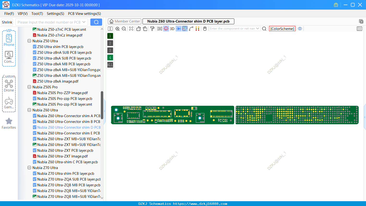 Nubia Z60 Ultra-Connector Shim D PCB Layer